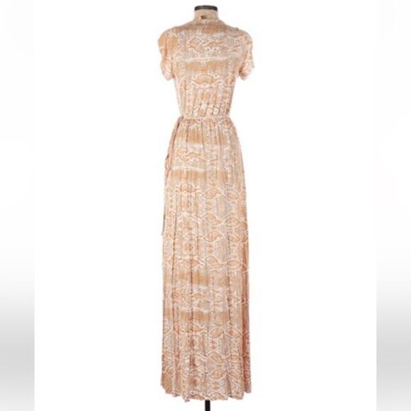 Rachel Pally Maxi Wrap Tie Dress Snakeskin Animal Print Size Small - Picture 2 of 7